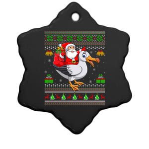 Ugly Xmas Santa Riding Albatross Bird Christmas Gift Ceramic Star Ornament