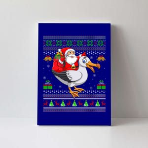 Ugly Xmas Santa Riding Albatross Bird Christmas Gift Canvas