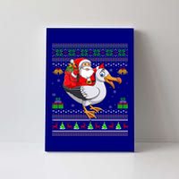 Ugly Xmas Santa Riding Albatross Bird Christmas Gift Canvas