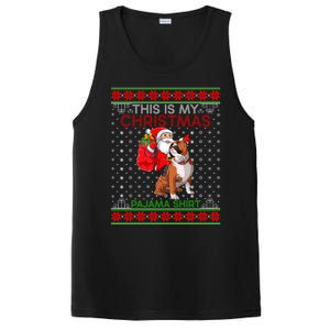 Ugly Xmas Sweater Santa Riding English Bulldog Christmas Gift PosiCharge Competitor Tank