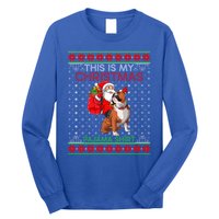 Ugly Xmas Sweater Santa Riding English Bulldog Christmas Gift Long Sleeve Shirt