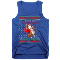 Ugly Xmas Sweater Santa Riding English Bulldog Christmas Gift Tank Top