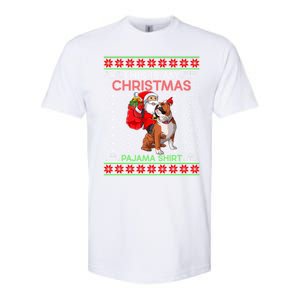 Ugly Xmas Sweater Santa Riding English Bulldog Christmas Gift Softstyle CVC T-Shirt