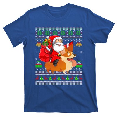 Ugly Xmas Santa Riding Welsh Corgi Dog Christmas Meaningful Gift T-Shirt