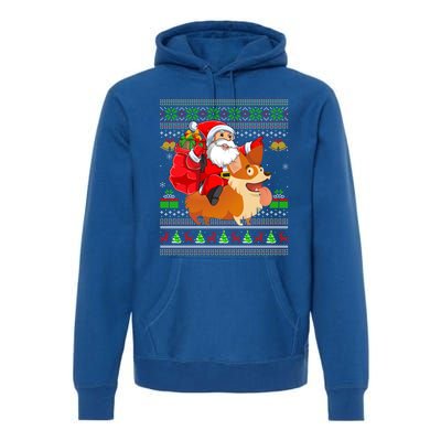 Ugly Xmas Santa Riding Welsh Corgi Dog Christmas Meaningful Gift Premium Hoodie