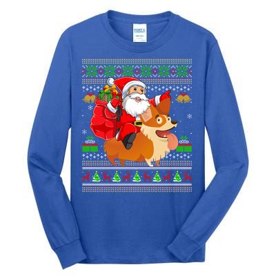 Ugly Xmas Santa Riding Welsh Corgi Dog Christmas Meaningful Gift Tall Long Sleeve T-Shirt