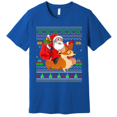 Ugly Xmas Santa Riding Welsh Corgi Dog Christmas Meaningful Gift Premium T-Shirt