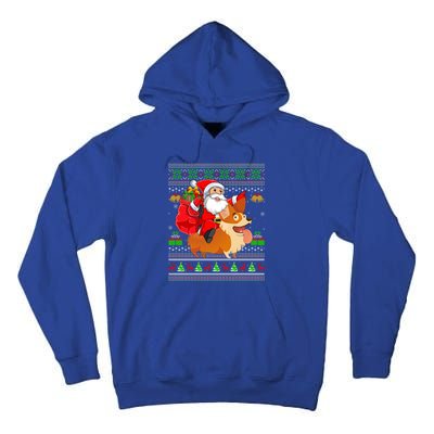 Ugly Xmas Santa Riding Welsh Corgi Dog Christmas Meaningful Gift Tall Hoodie