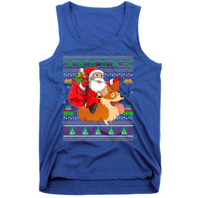 Ugly Xmas Santa Riding Welsh Corgi Dog Christmas Meaningful Gift Tank Top