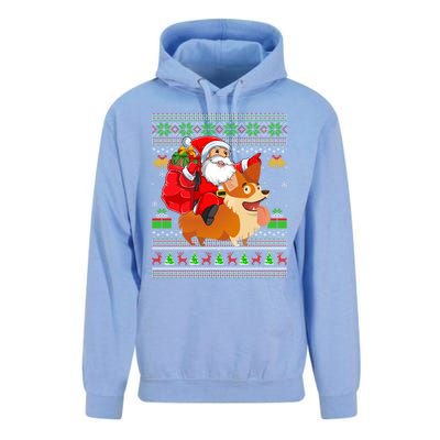 Ugly Xmas Santa Riding Welsh Corgi Dog Christmas Meaningful Gift Unisex Surf Hoodie