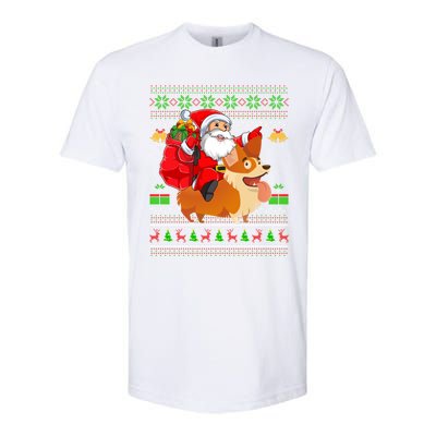 Ugly Xmas Santa Riding Welsh Corgi Dog Christmas Meaningful Gift Softstyle CVC T-Shirt