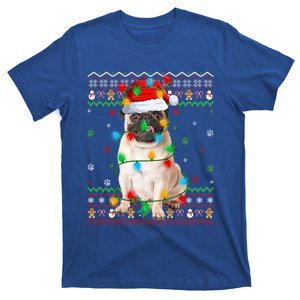 Ugly Xmas Sweater Style Lighting Santa Pug Christmas Great Gift T-Shirt