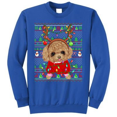 Ugly Xmas Sweater Style Lights Toy Poodle Dog Christmas Cute Gift Sweatshirt