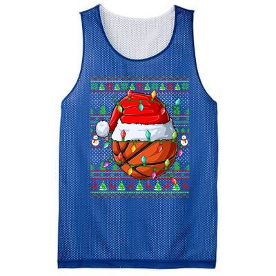 Ugly Xmas Sweater Style Lighting Basketball Christmas Cute Gift Mesh Reversible Basketball Jersey Tank