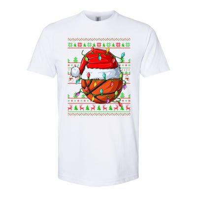 Ugly Xmas Sweater Style Lighting Basketball Christmas Cute Gift Softstyle® CVC T-Shirt