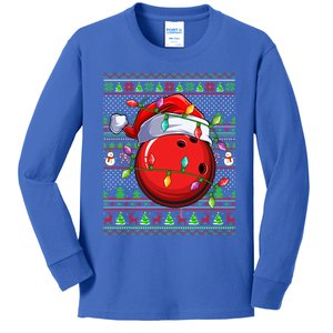 Ugly Xmas Sweater Style Lighting Bowling Christmas Great Gift Kids Long Sleeve Shirt