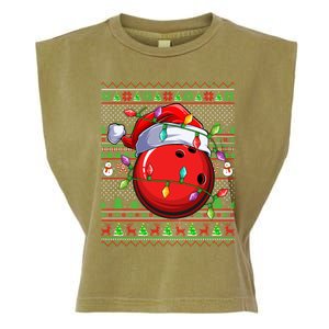 Ugly Xmas Sweater Style Lighting Bowling Christmas Great Gift Garment-Dyed Women's Muscle Tee