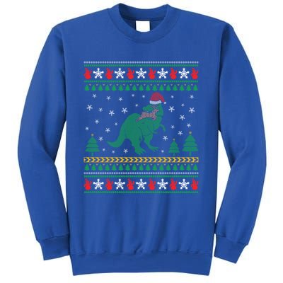 Ugly Xmas T Rex Christmas Dinosaur Eating Reindeer Cute Gift Sweatshirt