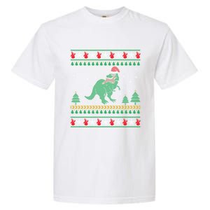 Ugly Xmas T Rex Christmas Dinosaur Eating Reindeer Cute Gift Garment-Dyed Heavyweight T-Shirt