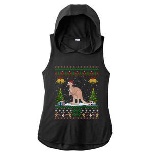 Ugly Xmas Tree Lights Santa Hat Kangaroo Christmas Great Gift Ladies PosiCharge Tri-Blend Wicking Draft Hoodie Tank