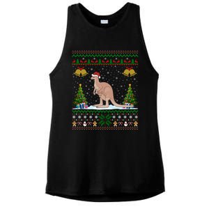 Ugly Xmas Tree Lights Santa Hat Kangaroo Christmas Great Gift Ladies PosiCharge Tri-Blend Wicking Tank