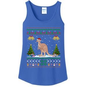 Ugly Xmas Tree Lights Santa Hat Kangaroo Christmas Great Gift Ladies Essential Tank