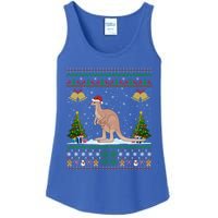 Ugly Xmas Tree Lights Santa Hat Kangaroo Christmas Great Gift Ladies Essential Tank