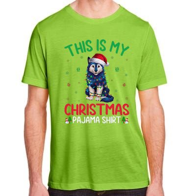 Ugly Xmas Tree Santa Alaskan Klee Kai Dog Christmas Pajama Adult ChromaSoft Performance T-Shirt