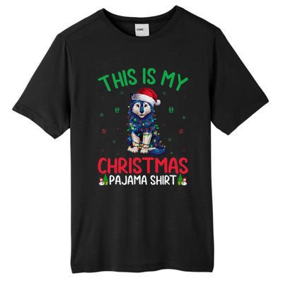 Ugly Xmas Tree Santa Alaskan Klee Kai Dog Christmas Pajama Tall Fusion ChromaSoft Performance T-Shirt