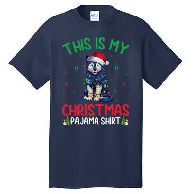 Ugly Xmas Tree Santa Alaskan Klee Kai Dog Christmas Pajama Tall T-Shirt