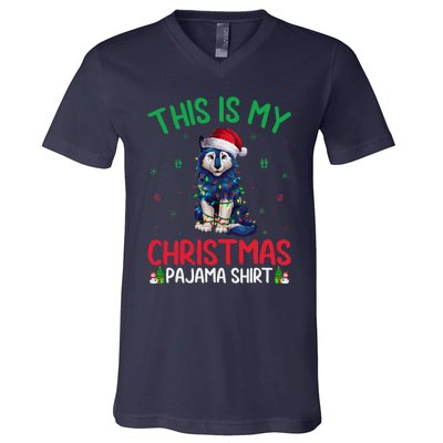 Ugly Xmas Tree Santa Alaskan Klee Kai Dog Christmas Pajama V-Neck T-Shirt