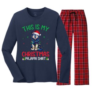 Ugly Xmas Tree Santa Alaskan Klee Kai Dog Christmas Pajama Women's Long Sleeve Flannel Pajama Set 