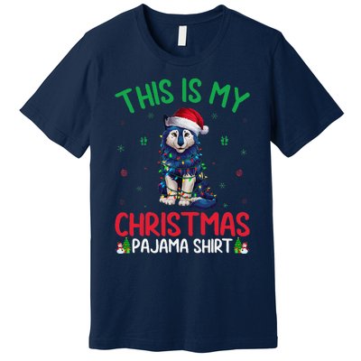 Ugly Xmas Tree Santa Alaskan Klee Kai Dog Christmas Pajama Premium T-Shirt