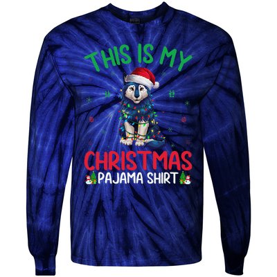 Ugly Xmas Tree Santa Alaskan Klee Kai Dog Christmas Pajama Tie-Dye Long Sleeve Shirt