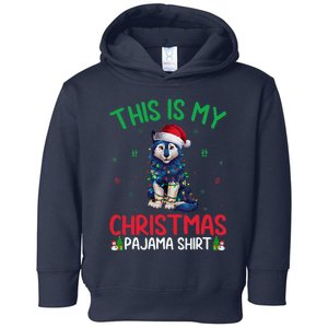 Ugly Xmas Tree Santa Alaskan Klee Kai Dog Christmas Pajama Toddler Hoodie