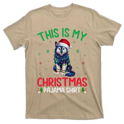 Ugly Xmas Tree Santa Alaskan Klee Kai Dog Christmas Pajama T-Shirt