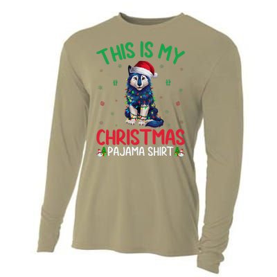 Ugly Xmas Tree Santa Alaskan Klee Kai Dog Christmas Pajama Cooling Performance Long Sleeve Crew