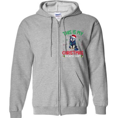 Ugly Xmas Tree Santa Alaskan Klee Kai Dog Christmas Pajama Full Zip Hoodie