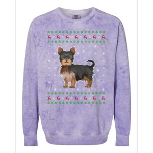 Ugly Xmas Yorkshire Terrier Graphic Ugly Sweater Christmas Cool Gift Colorblast Crewneck Sweatshirt