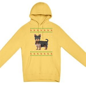 Ugly Xmas Yorkshire Terrier Graphic Ugly Sweater Christmas Cool Gift Premium Pullover Hoodie