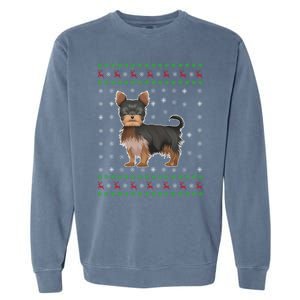 Ugly Xmas Yorkshire Terrier Graphic Ugly Sweater Christmas Cool Gift Garment-Dyed Sweatshirt