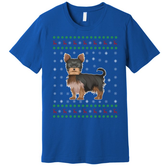 Ugly Xmas Yorkshire Terrier Graphic Ugly Sweater Christmas Cool Gift Premium T-Shirt