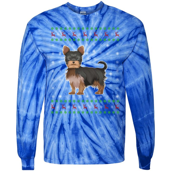 Ugly Xmas Yorkshire Terrier Graphic Ugly Sweater Christmas Cool Gift Tie-Dye Long Sleeve Shirt