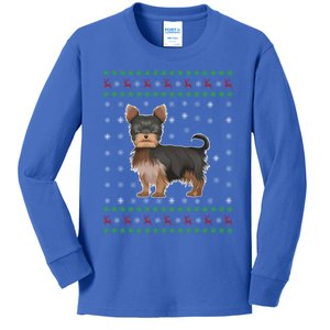 Ugly Xmas Yorkshire Terrier Graphic Ugly Sweater Christmas Cool Gift Kids Long Sleeve Shirt