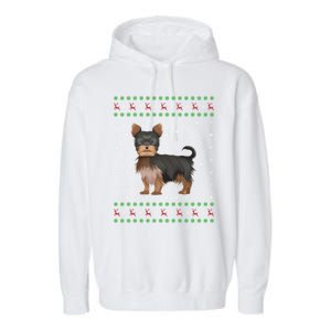 Ugly Xmas Yorkshire Terrier Graphic Ugly Sweater Christmas Cool Gift Garment-Dyed Fleece Hoodie