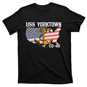 Uss Yorktown Cg48 Cruiser Veterans Day Father Grandpa Dad T-Shirt