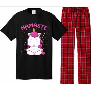 Unicorn Yoga Gift Magical Unicorns Sukhasana Namaste Gift Pajama Set