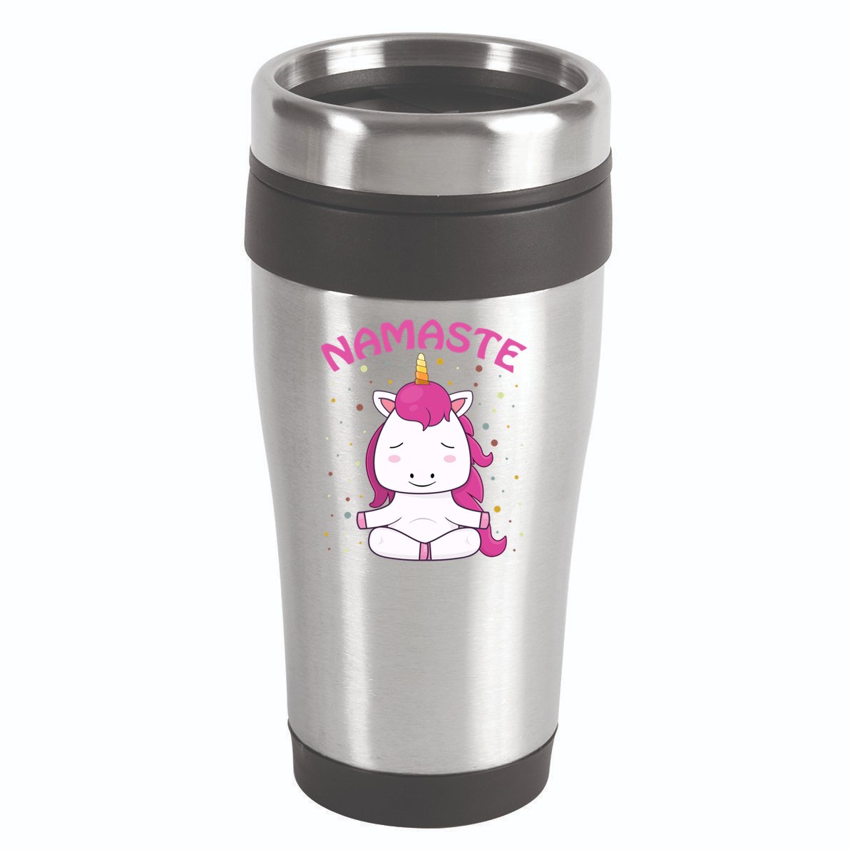 Unicorn Yoga Gift Magical Unicorns Sukhasana Namaste Gift 16oz Travel Tumbler
