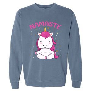 Unicorn Yoga Gift Magical Unicorns Sukhasana Namaste Gift Garment-Dyed Sweatshirt