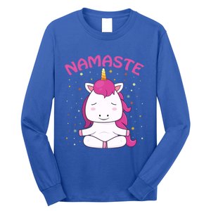 Unicorn Yoga Gift Magical Unicorns Sukhasana Namaste Gift Long Sleeve Shirt